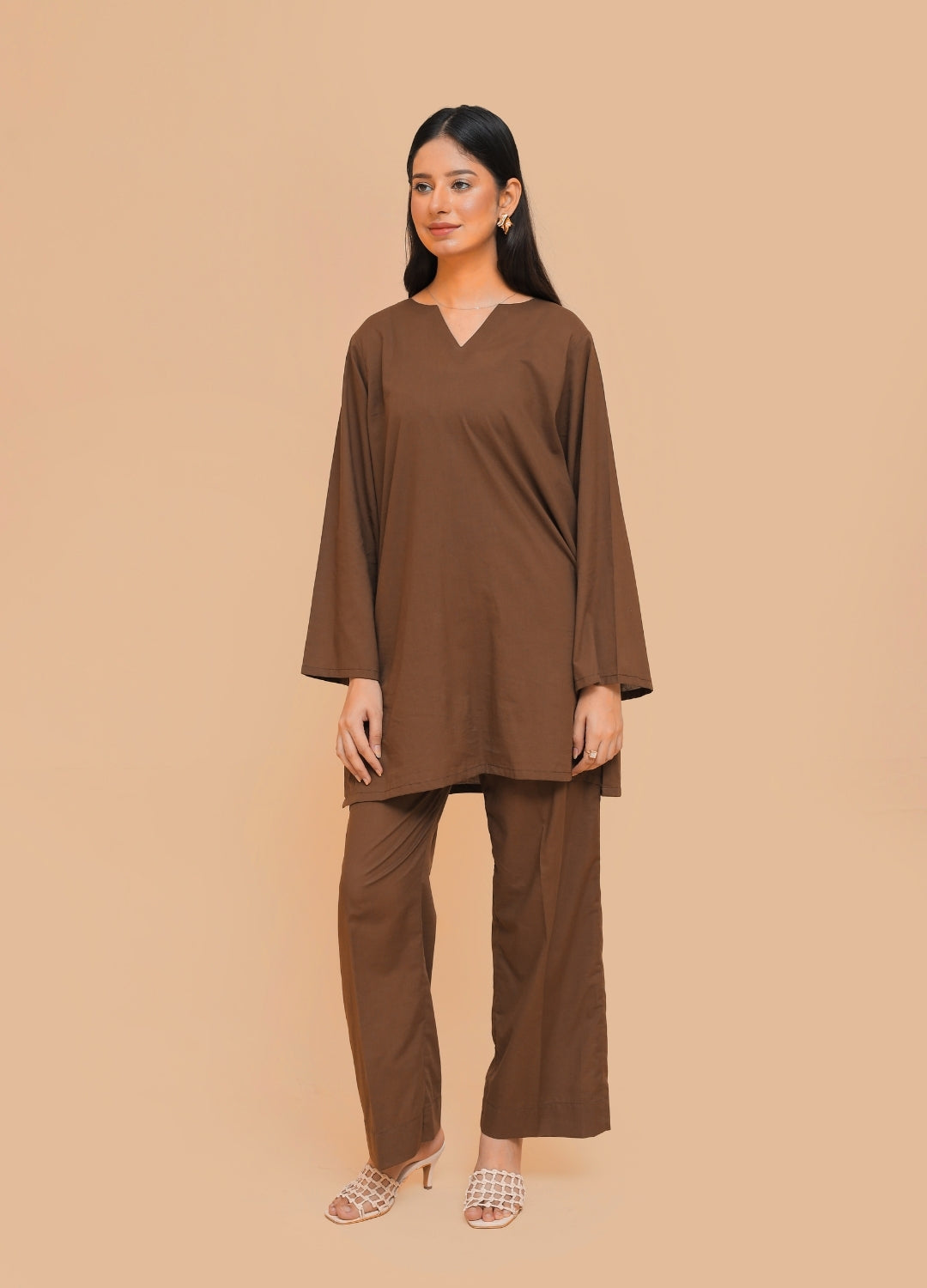 Relaxed-Fit Co-ord Set — Umber Brown
