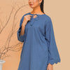 Scalloped Kurti & Farshi Shalwar — Slate Blue