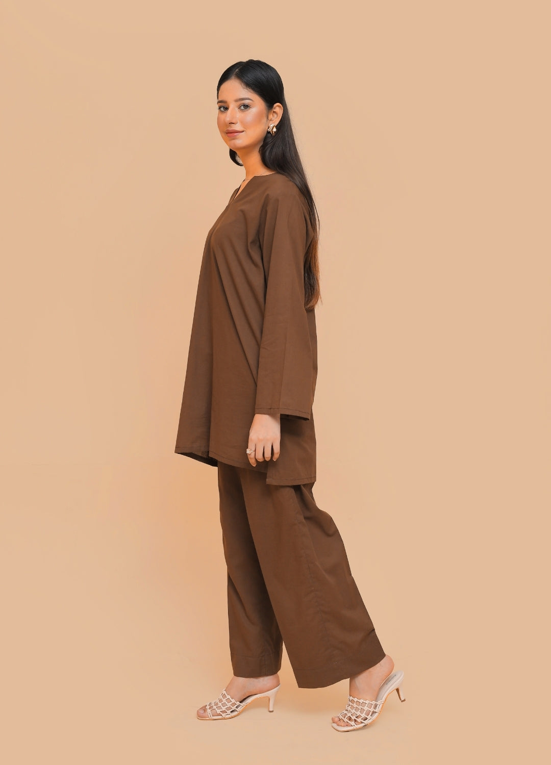 Relaxed-Fit Co-ord Set — Umber Brown