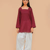 Plain Kurti & Farshi Shalwar — Maroon