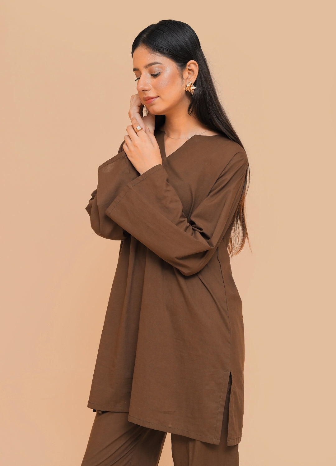 Relaxed-Fit Co-ord Set — Umber Brown