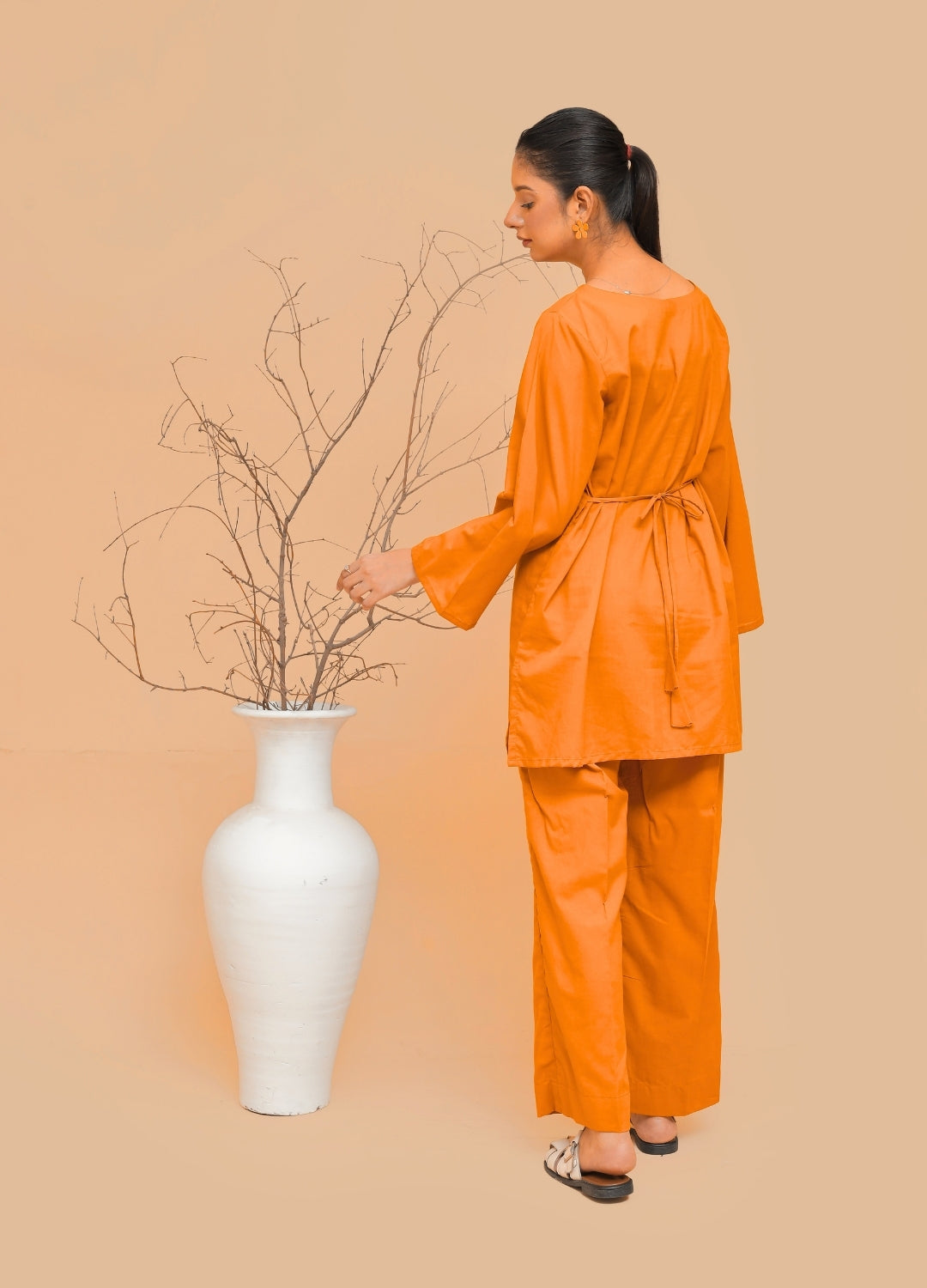 Adjustable-Top Co-ord Set — Marigold Orange
