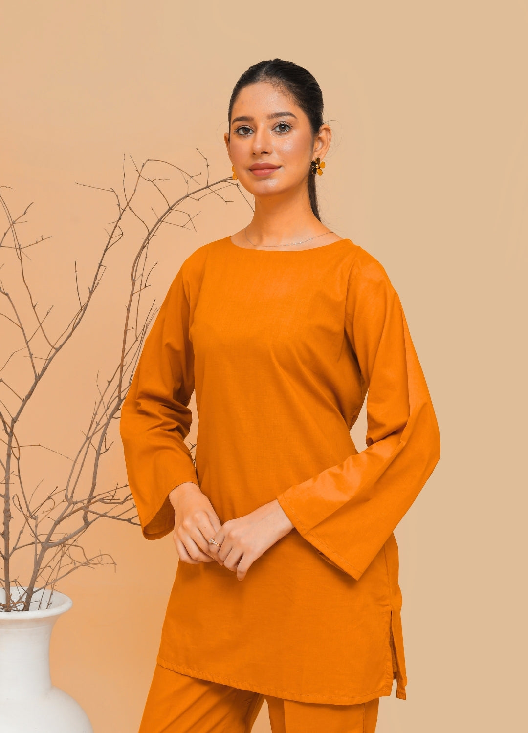 Adjustable-Top Co-ord Set — Marigold Orange