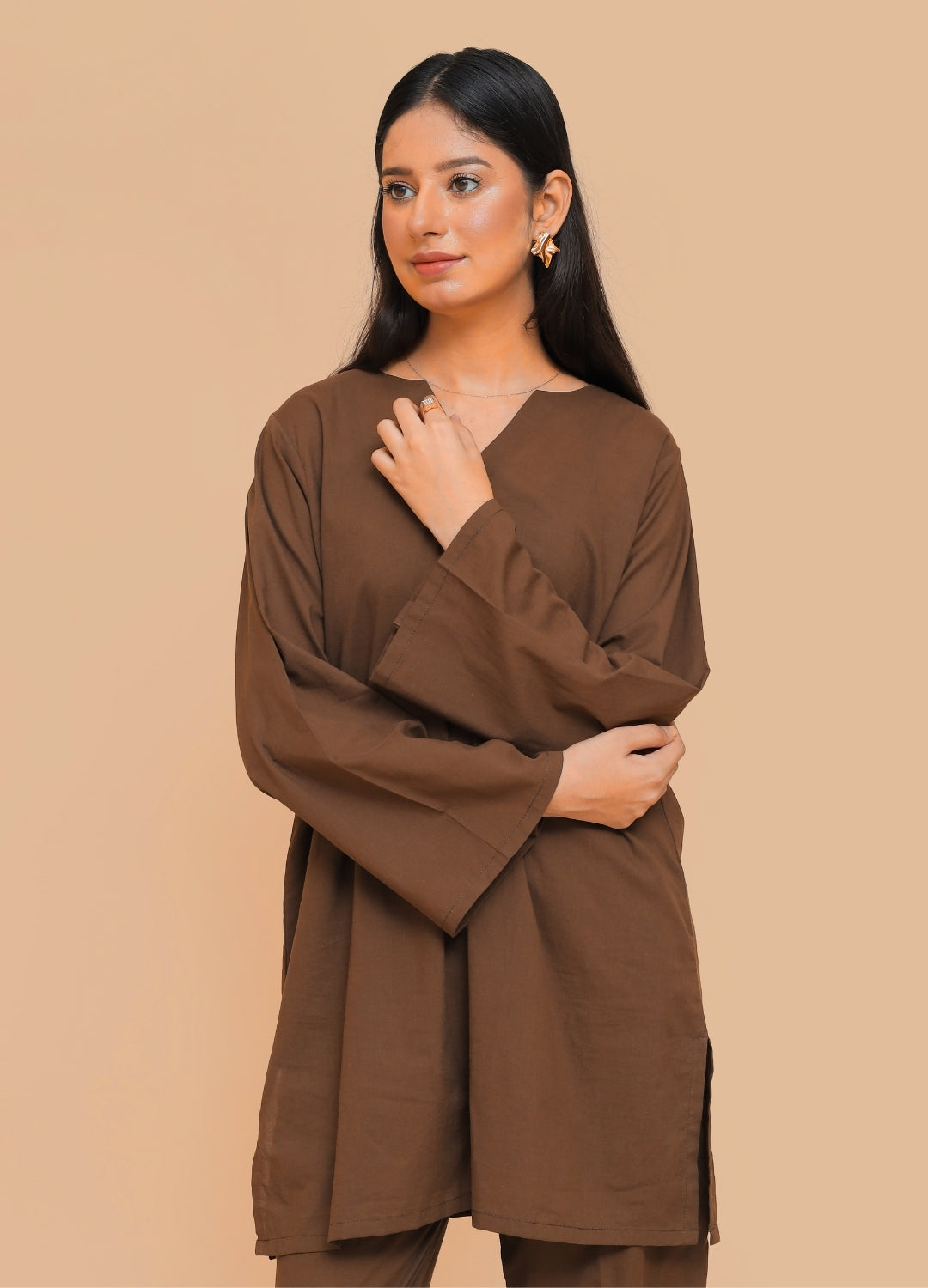 Relaxed-Fit Co-ord Set — Umber Brown